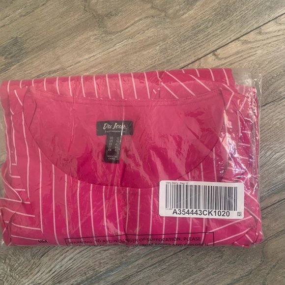 NWT DU JOUR SCOOP-NECK STRIPED RUFFLE DRESS VERY BERRY 12‎ - Picture 12 of 15